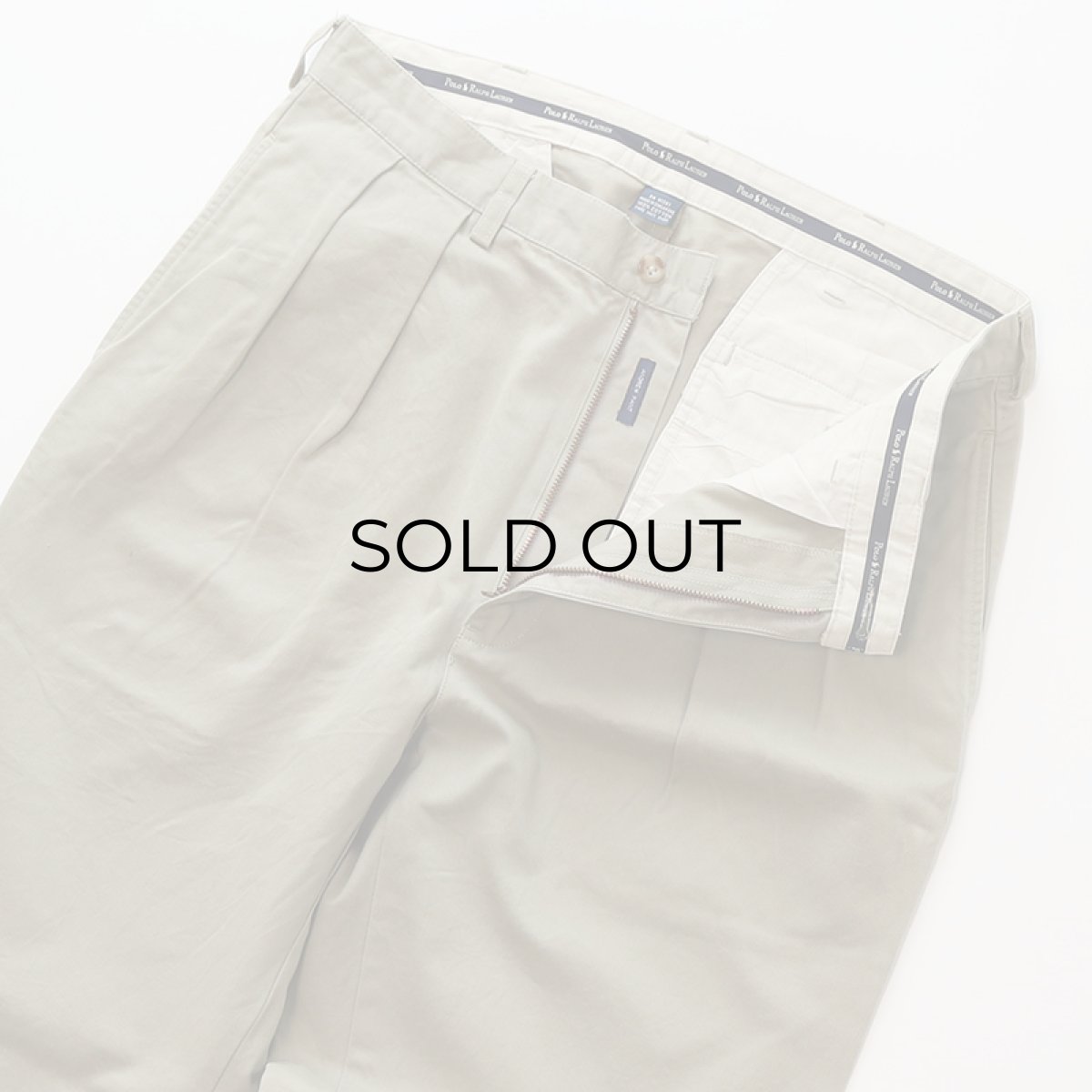 画像5: 90's Polo by Ralph Lauren "POLO CHINO" COTTON TWILL TUCK PANTS【W35 x L34 程度】 (5)