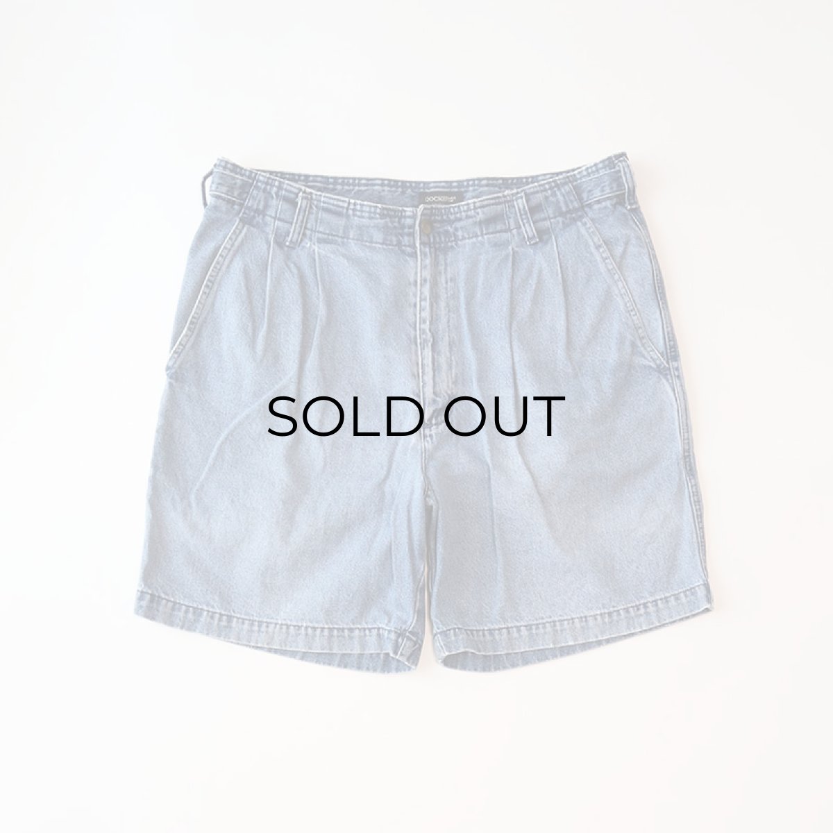 画像2: 90's DOCKERS COTTON DENIM TUCK SHORTS 【W36 程度】 (2)