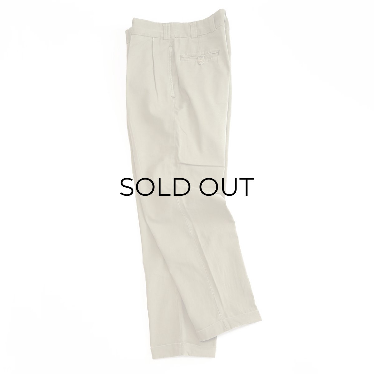 画像2: BILLS KHAKIS COTTON CANVAS TUCK PANTS "MADE IN PENNSYLVANIA"【W34 x L31.5 程度】 (2)