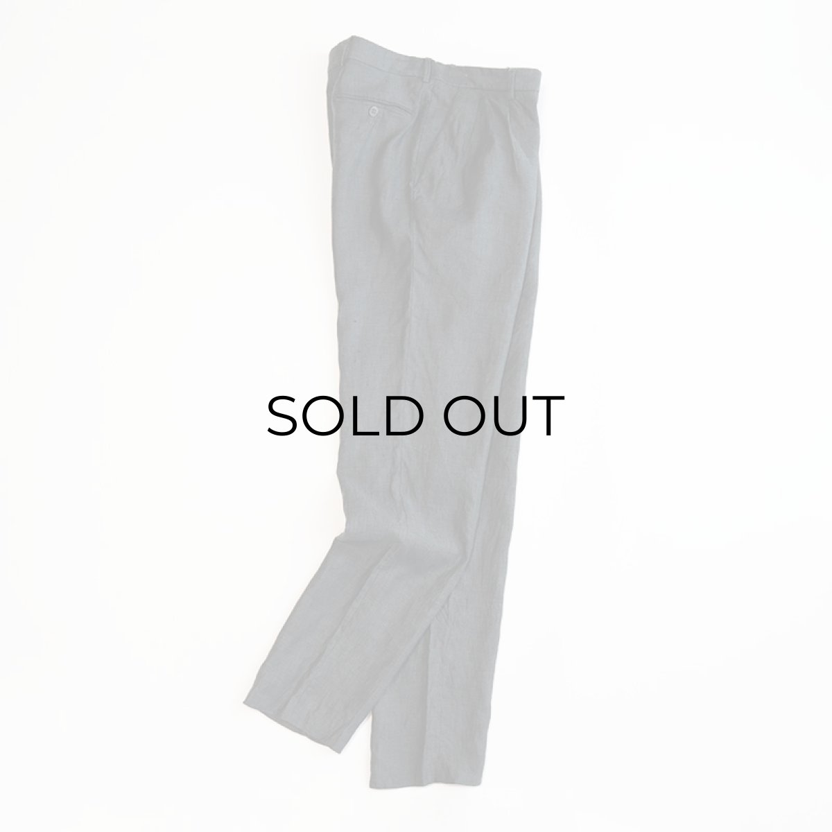 画像2: OLD GUIDO d'ANGHIARI LINEN TUCK SLACKS【W32 x L33.5 程度】 (2)