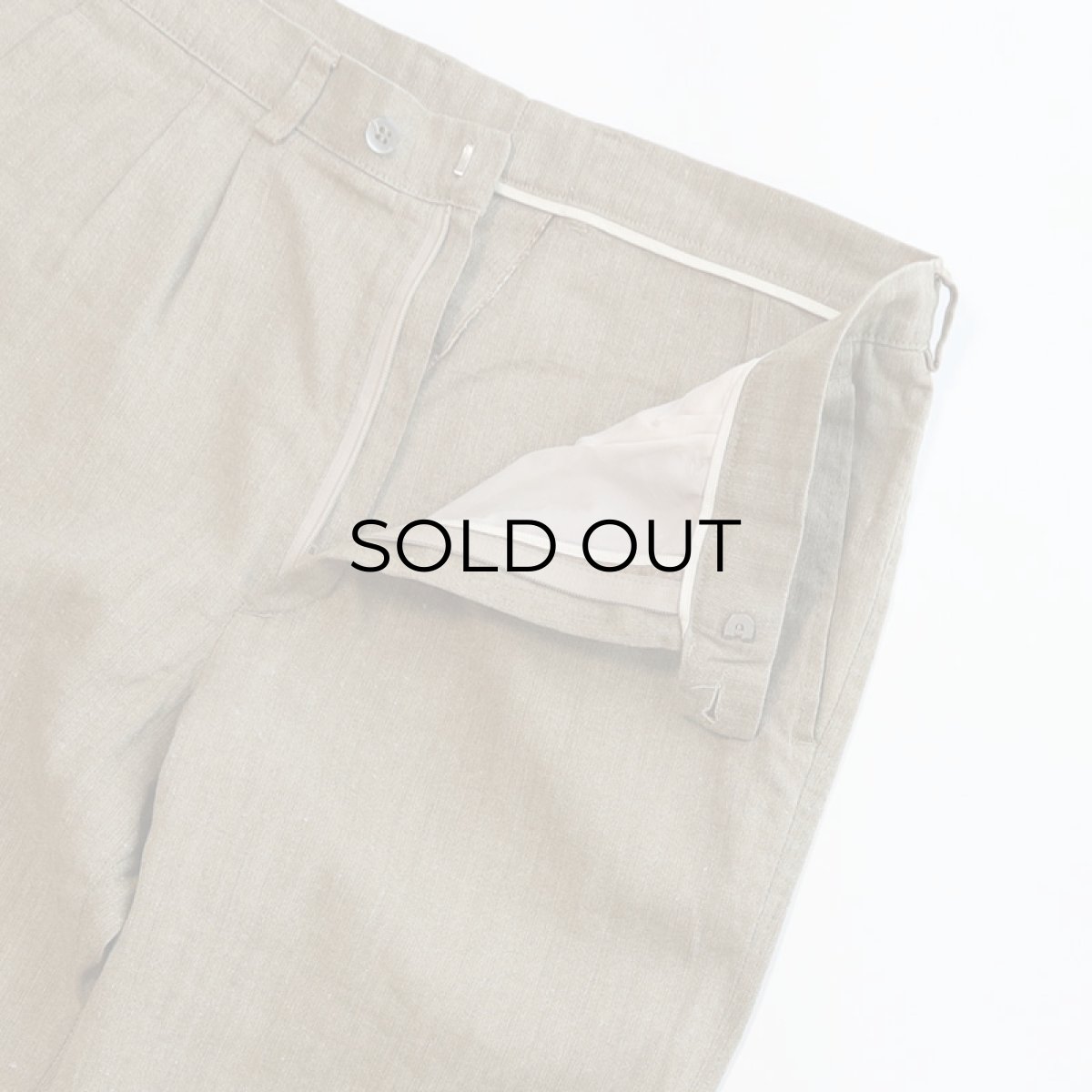 画像4: OLD DAKOTA COTTON LINEN TUCK SLACKS【W32 x L31 程度】 (4)