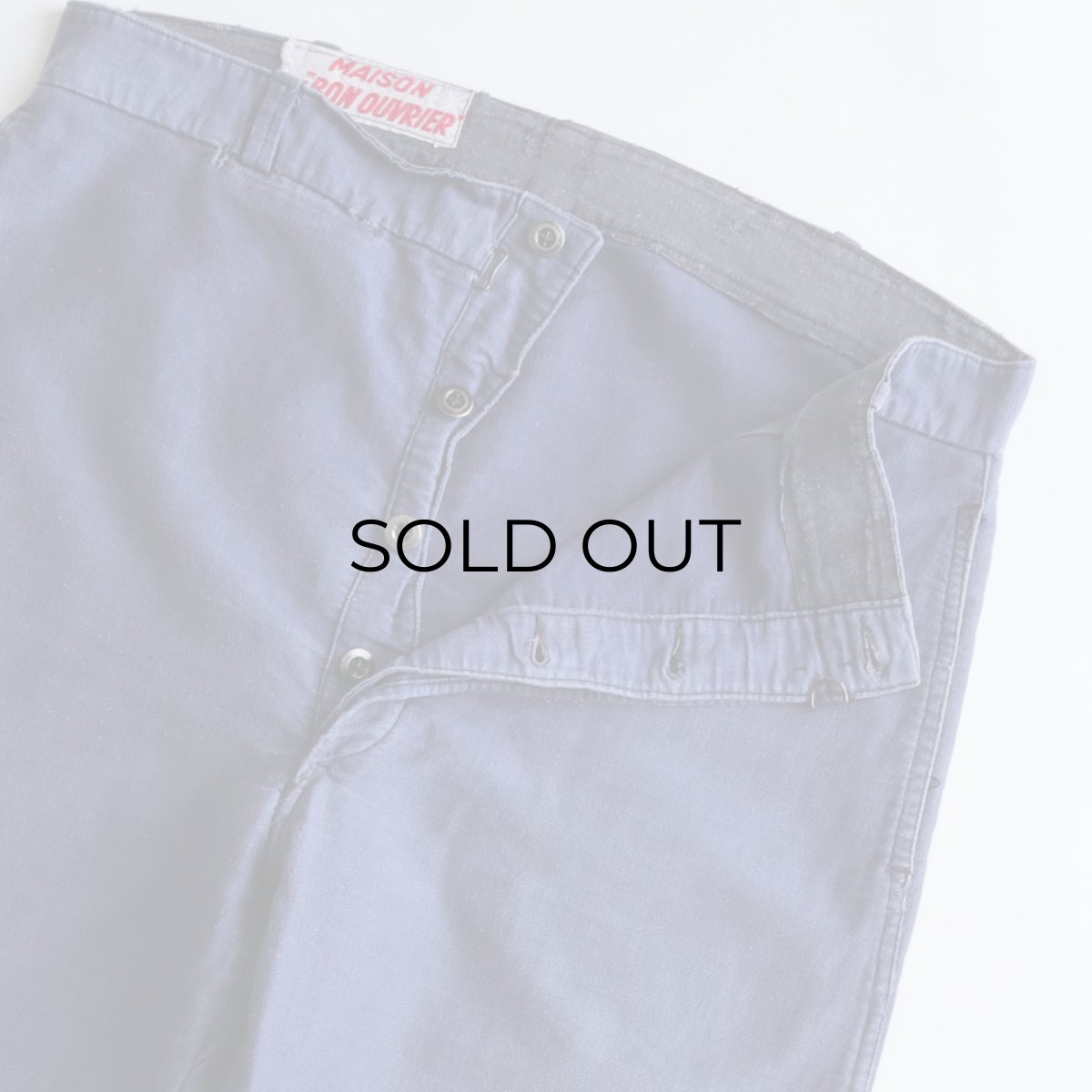 画像4: 〜50's MAISON DU "BON OUVRIER" COTTON MOLESKIN FRENCH WORK PANTS　【W38 x L29.5 程度】 (4)