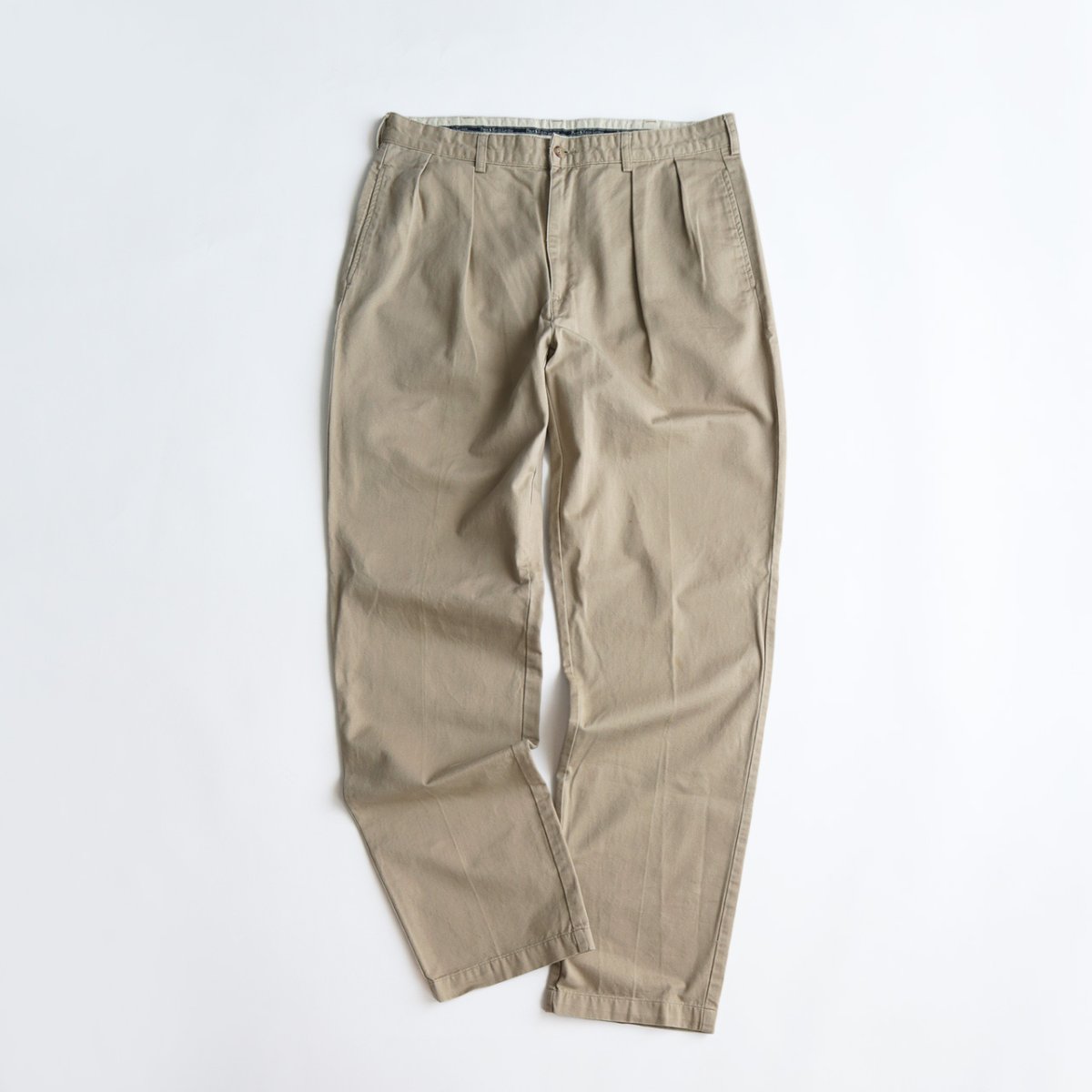 画像1: 90's Polo by Ralph Lauren "POLO CHINO" COTTON TWILL TUCK PANTS【W36 x L35 程度】 (1)