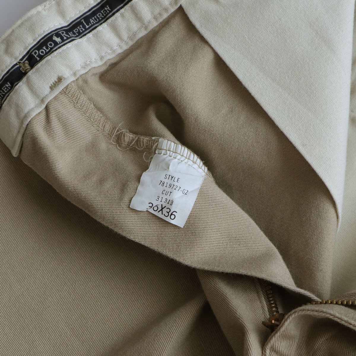 画像7: 90's Polo by Ralph Lauren "POLO CHINO" COTTON TWILL TUCK PANTS【W36 x L35 程度】 (7)