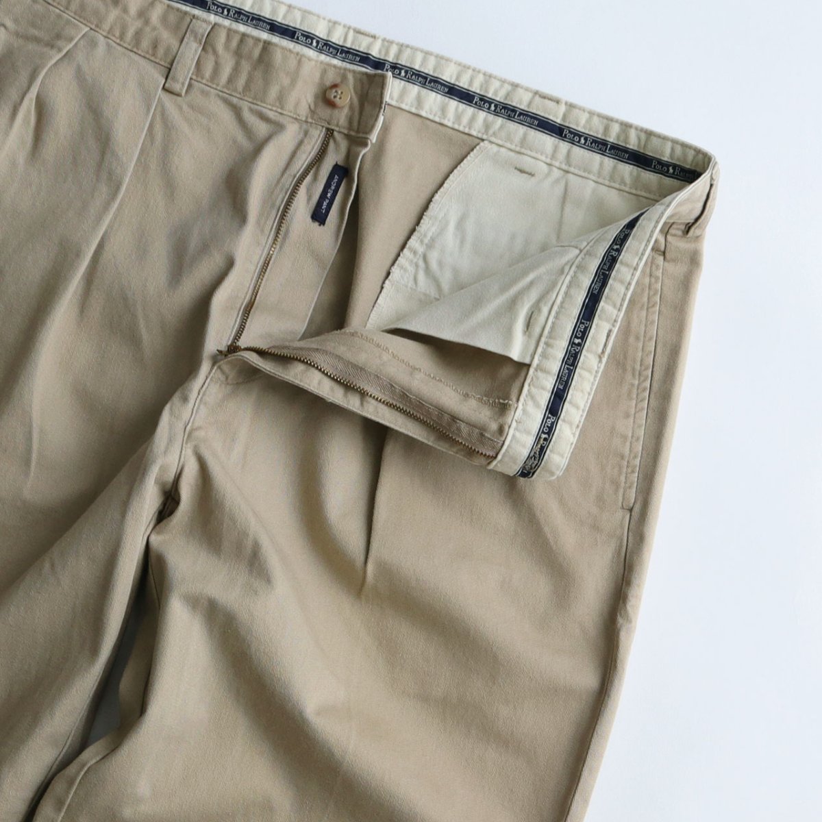 画像4: 90's Polo by Ralph Lauren "POLO CHINO" COTTON TWILL TUCK PANTS【W36 x L35 程度】 (4)
