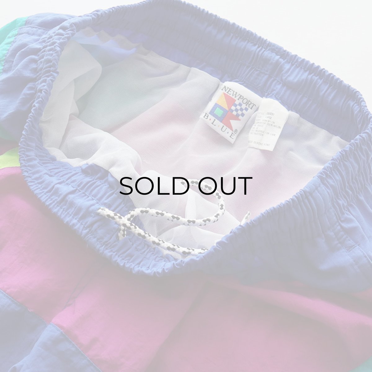 画像4: 〜90's NEWPORT BLUE NYLON MULTI COLOR SWIM SHORTS (4)