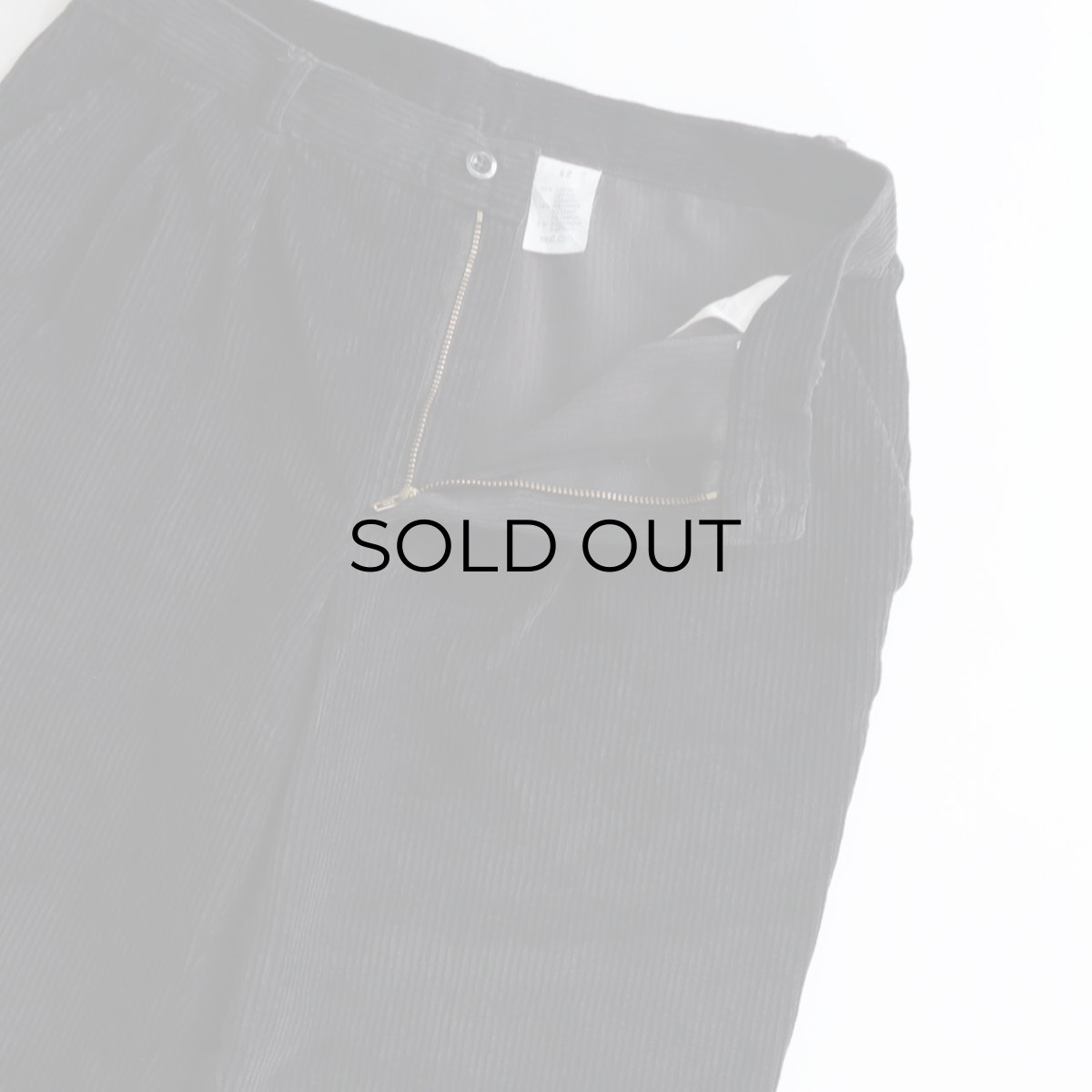 画像4: OLD UNKNOWN BRAND BLACK WIDE WALE CORDUROY TUCK PANTS 【SIZE : W31 x L26 程度】 (4)