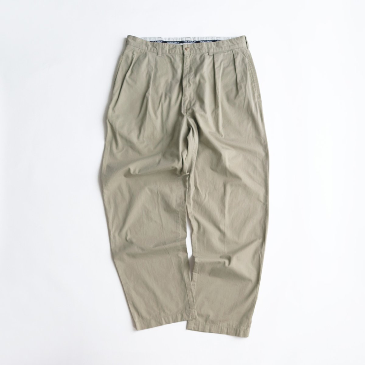 画像1: 90's Ralph Lauren "POLO GOLF" COTTON POPLIN TUCK PANTS【W35 x L31.5 程度】 (1)