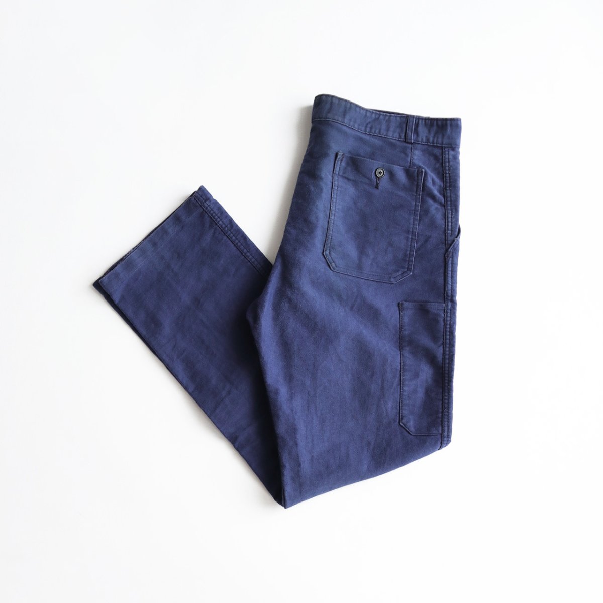 画像1: 60's UNKNOWN BRAND COTTON MOLESKIN FRENCH WORK PANTS "Made in France"　【W35 x L31.5 程度】 (1)