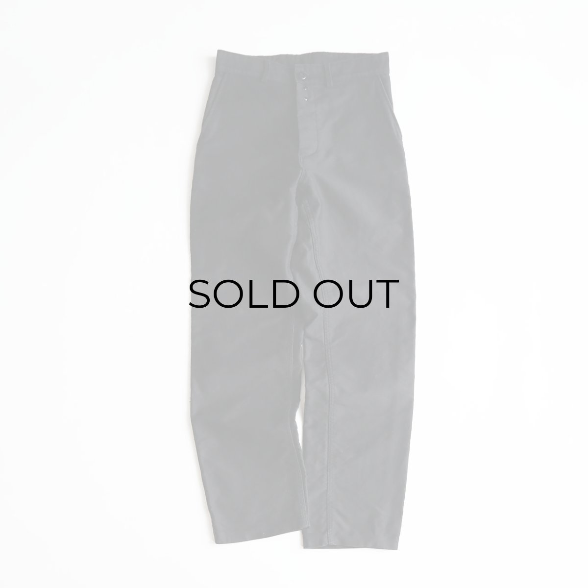 画像2: OLD UNKNOWN BRAND BLACK COTTON MOLESKIN FRENCH WORK PANTS "MINT CONDITION"　【W30 x L31 程度】 (2)