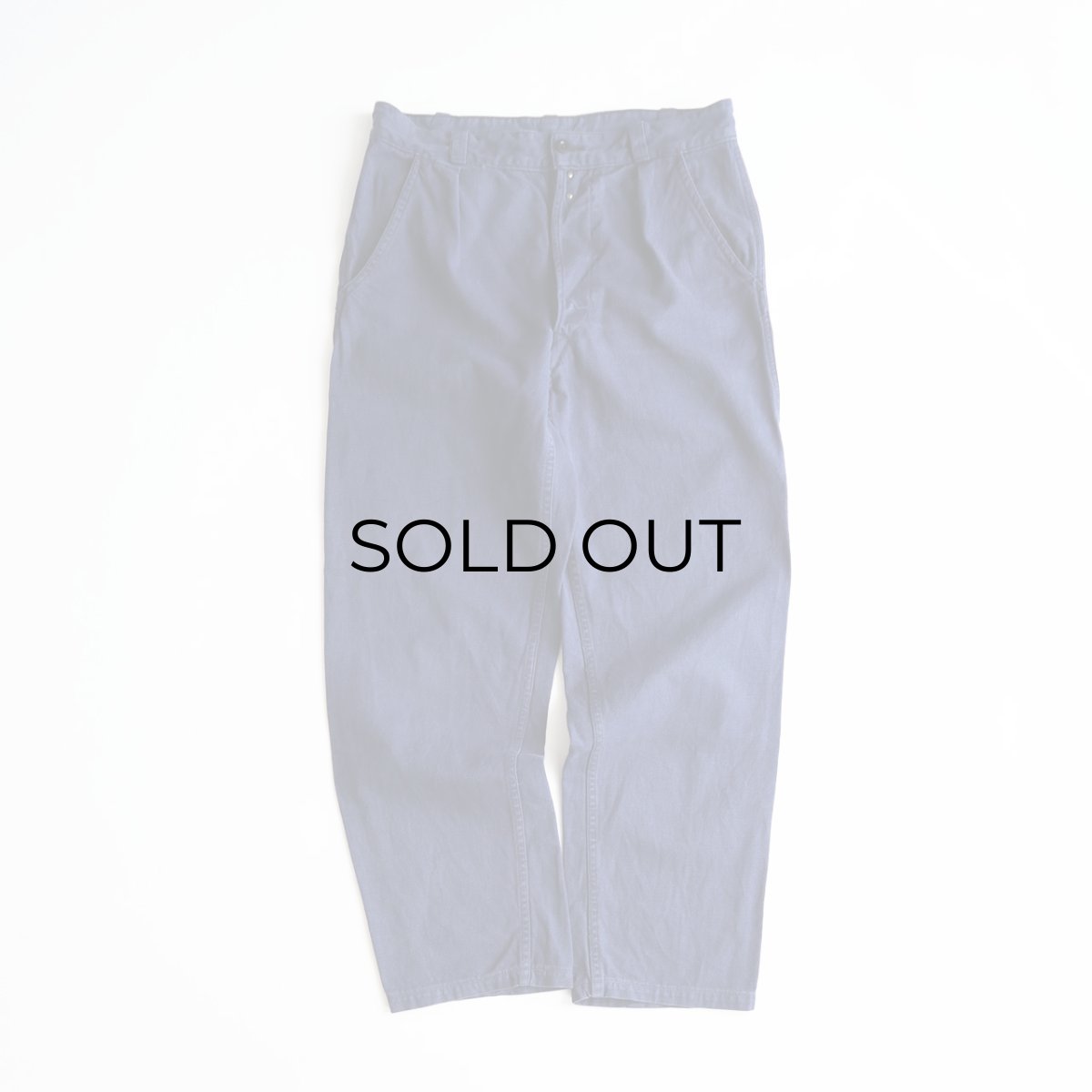 画像2: 60's Canals COTTON DRILL FRENCH WORK PANTS　【W32 x L28.5 程度】 (2)