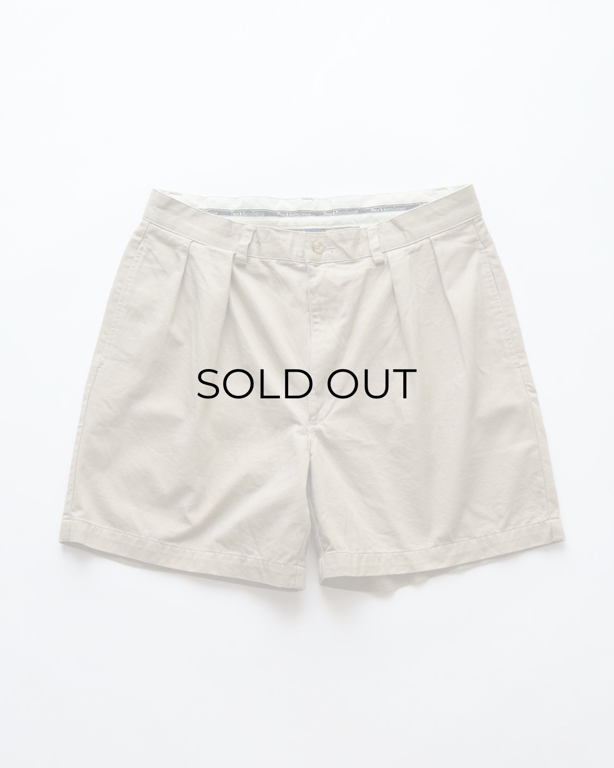 画像1: 〜00's Polo by Ralph Lauren "POLO CHINO" COTTON TWILL TUCK SHORTS 【W34 程度】 (1)