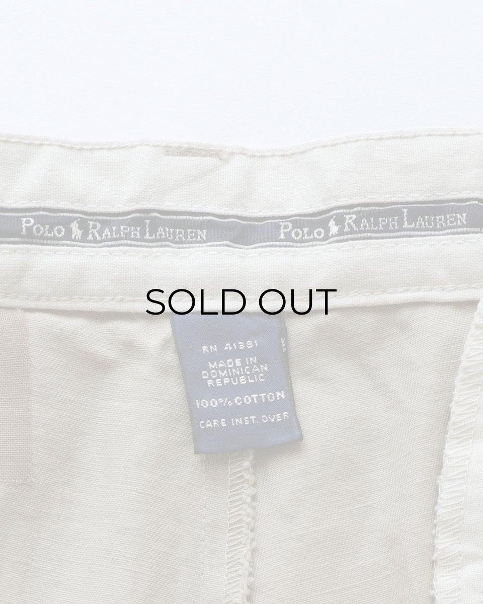 画像8: 〜00's Polo by Ralph Lauren "POLO CHINO" COTTON TWILL TUCK SHORTS 【W34 程度】 (8)