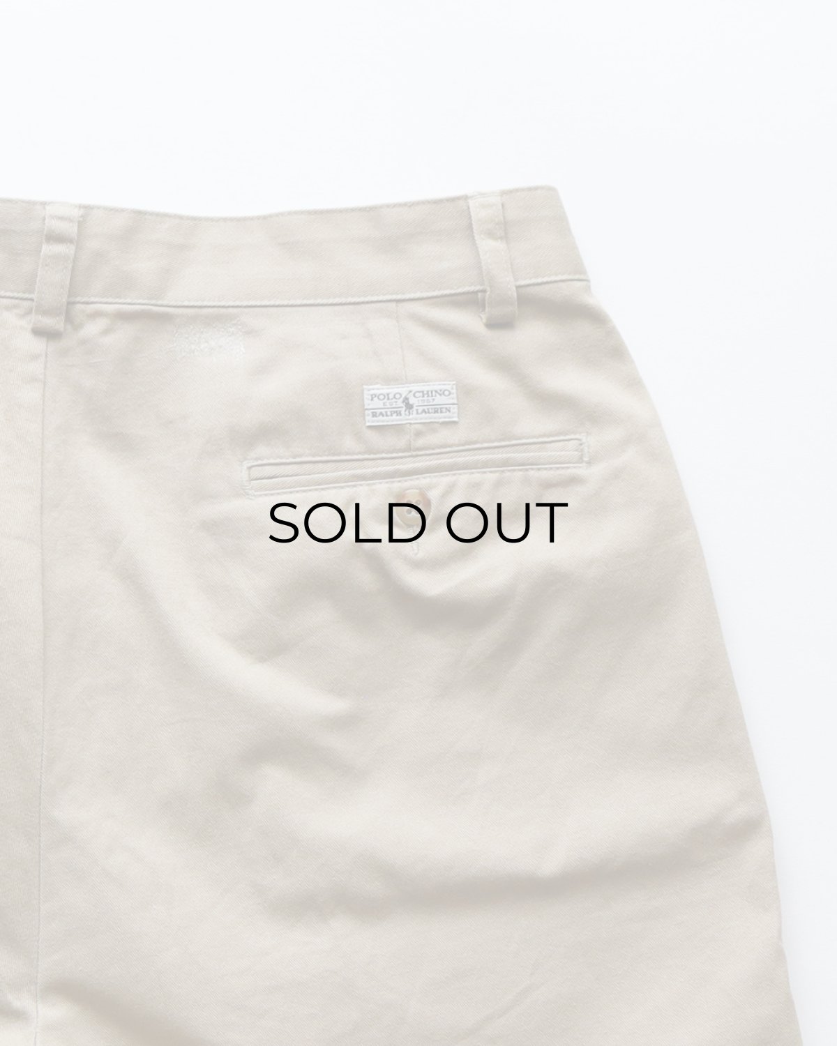画像6: 〜00's Polo by Ralph Lauren "POLO CHINO" COTTON TWILL TUCK SHORTS 【W34 程度】 (6)