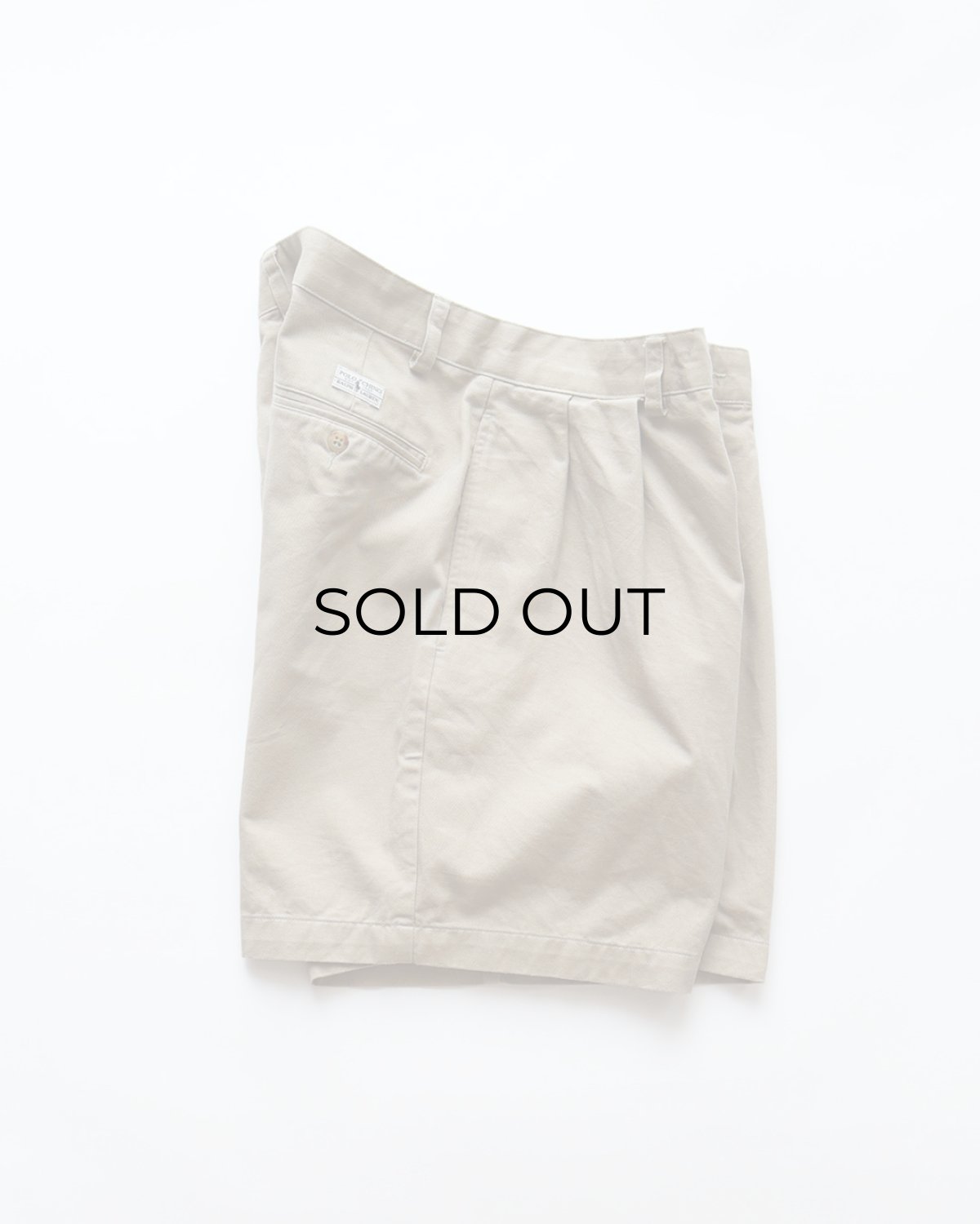 画像2: 〜00's Polo by Ralph Lauren "POLO CHINO" COTTON TWILL TUCK SHORTS 【W34 程度】 (2)