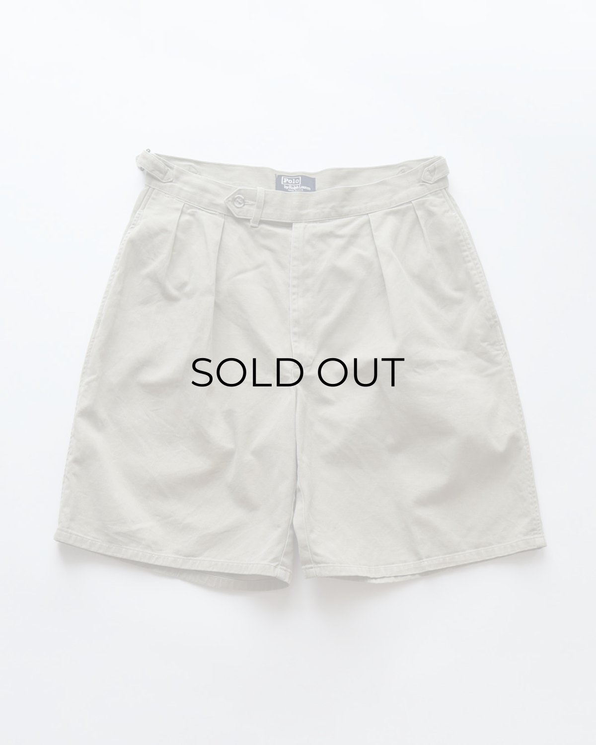 画像1: 〜90's Polo by Ralph Lauren COTTON TWILL SIDE ADJUSTER TUCK SHORTS "MADE IN USA" 【〜W32 程度】 (1)