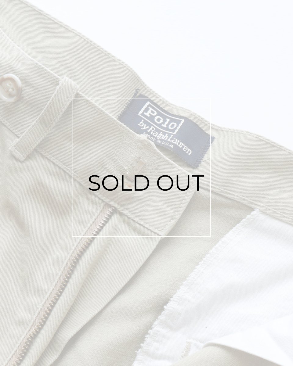 画像9: 〜90's Polo by Ralph Lauren COTTON TWILL SIDE ADJUSTER TUCK SHORTS "MADE IN USA" 【〜W32 程度】 (9)