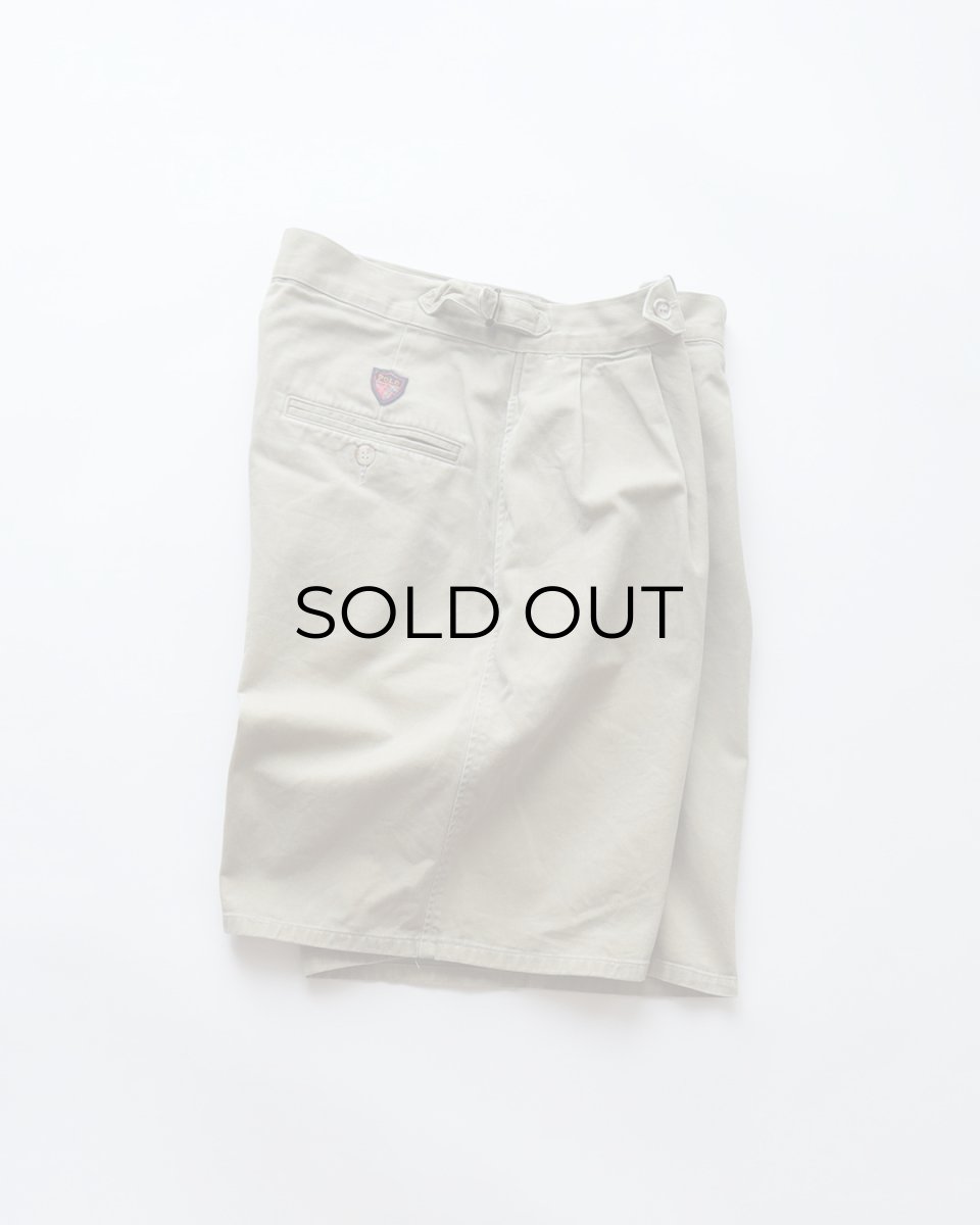 画像2: 〜90's Polo by Ralph Lauren COTTON TWILL SIDE ADJUSTER TUCK SHORTS "MADE IN USA" 【〜W32 程度】 (2)