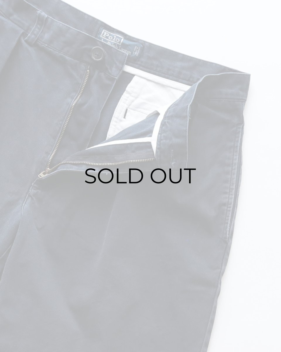 画像4: Polo by Ralph Lauren "POLO CHINO" COTTON TWILL TUCK SHORTS 【W33 程度】 (4)