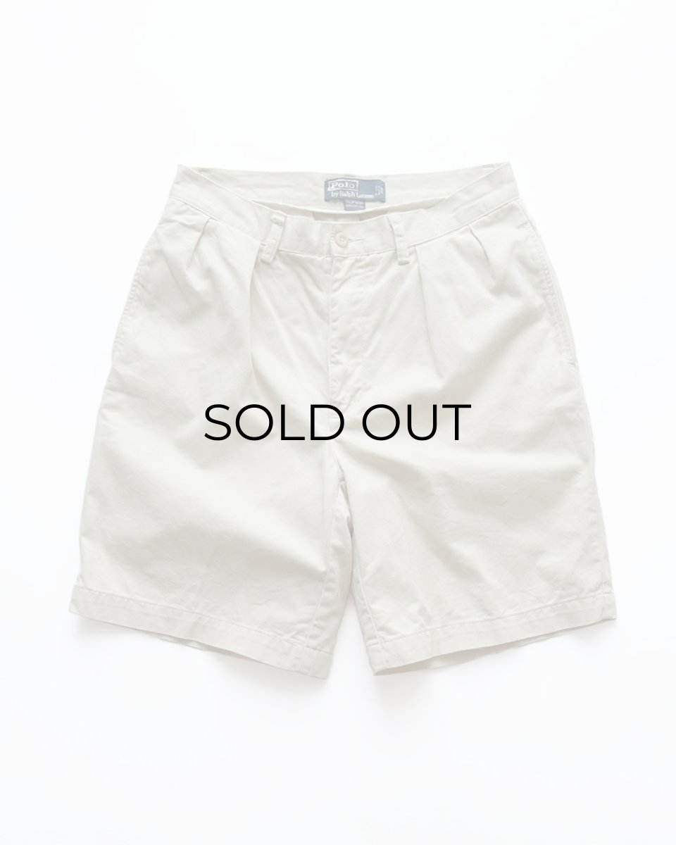 画像1: Polo by Ralph Lauren "POLO CHINO" COTTON TWILL TUCK SHORTS 【W32 程度】 (1)
