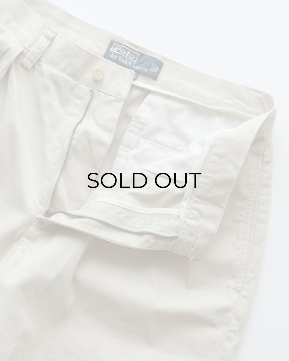 画像4: Polo by Ralph Lauren "POLO CHINO" COTTON TWILL TUCK SHORTS 【W32 程度】 (4)