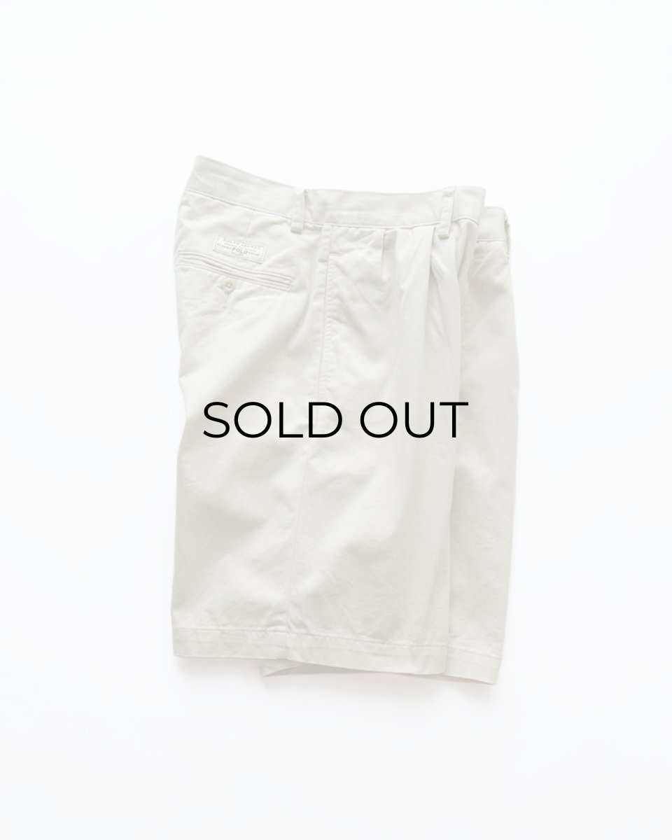 画像2: Polo by Ralph Lauren "POLO CHINO" COTTON TWILL TUCK SHORTS 【W32 程度】 (2)