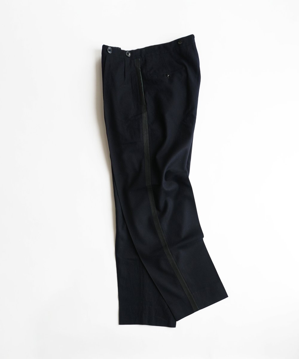 画像2: 〜50's UNKNOWN BRAND WOOL SIDE TAPE TUXEDO SLACKS【W34 x L31.5 程度】 (2)