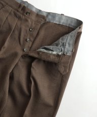 画像4: 〜70's UNKNOWN BRAND WOOL GABARDINE TUCK SLACKS【W33 x L31 程度】 (4)