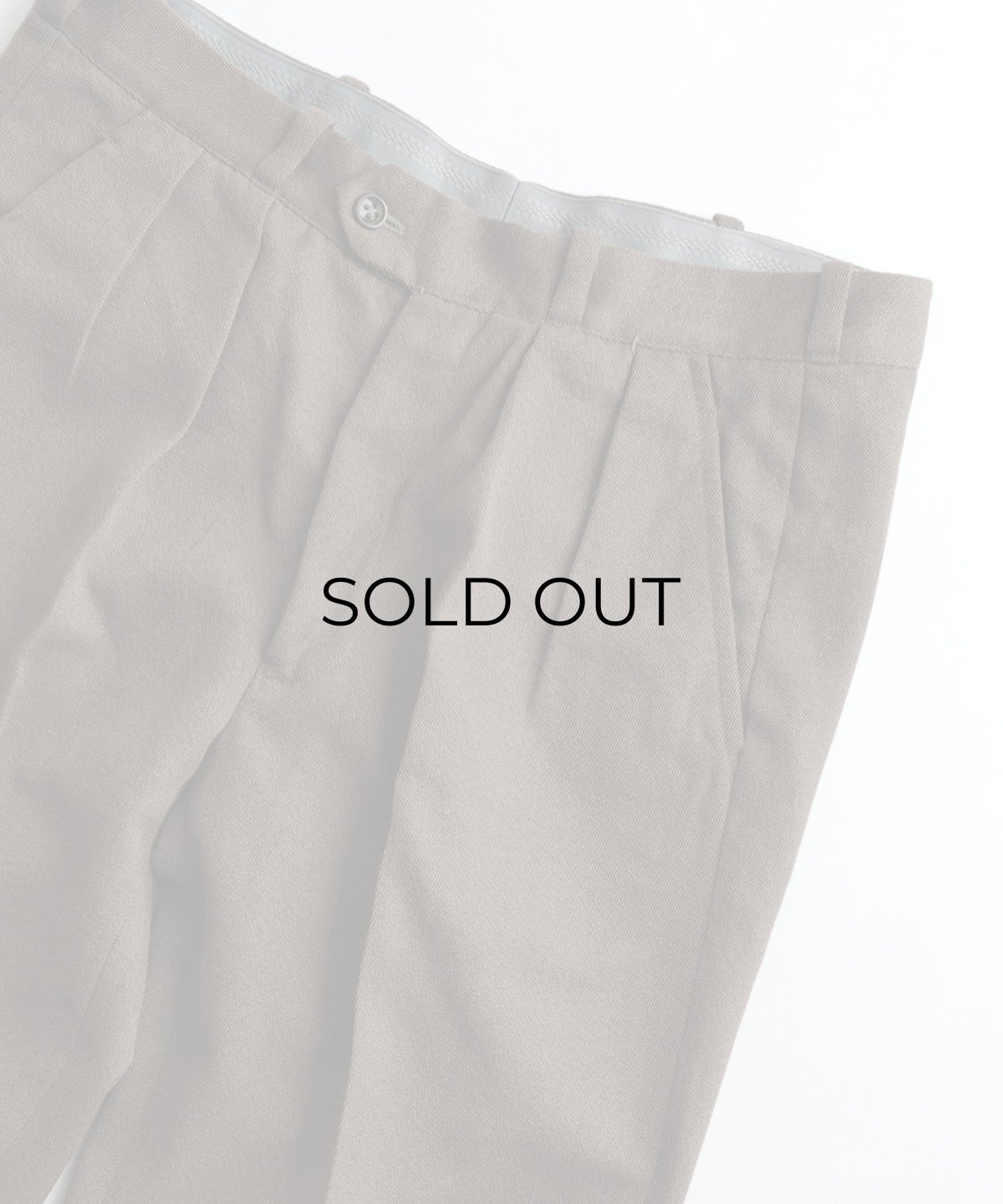 画像3: 〜70's UNKNOWN BRAND WOOL GABARDINE TUCK SLACKS【W33 x L31 程度】 (3)
