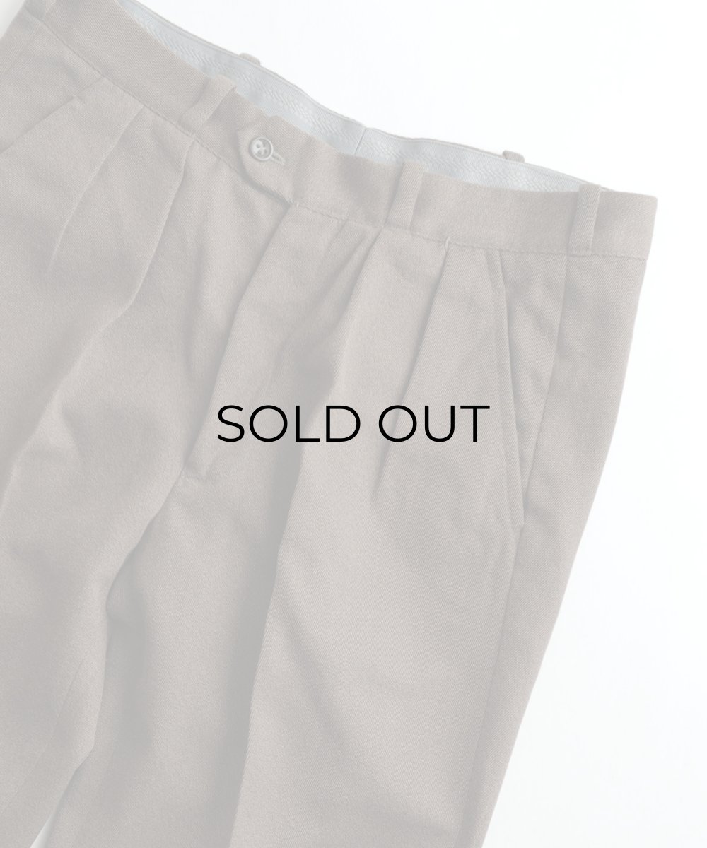 画像3: 〜70's UNKNOWN BRAND WOOL GABARDINE TUCK SLACKS【W33 x L31 程度】 (3)