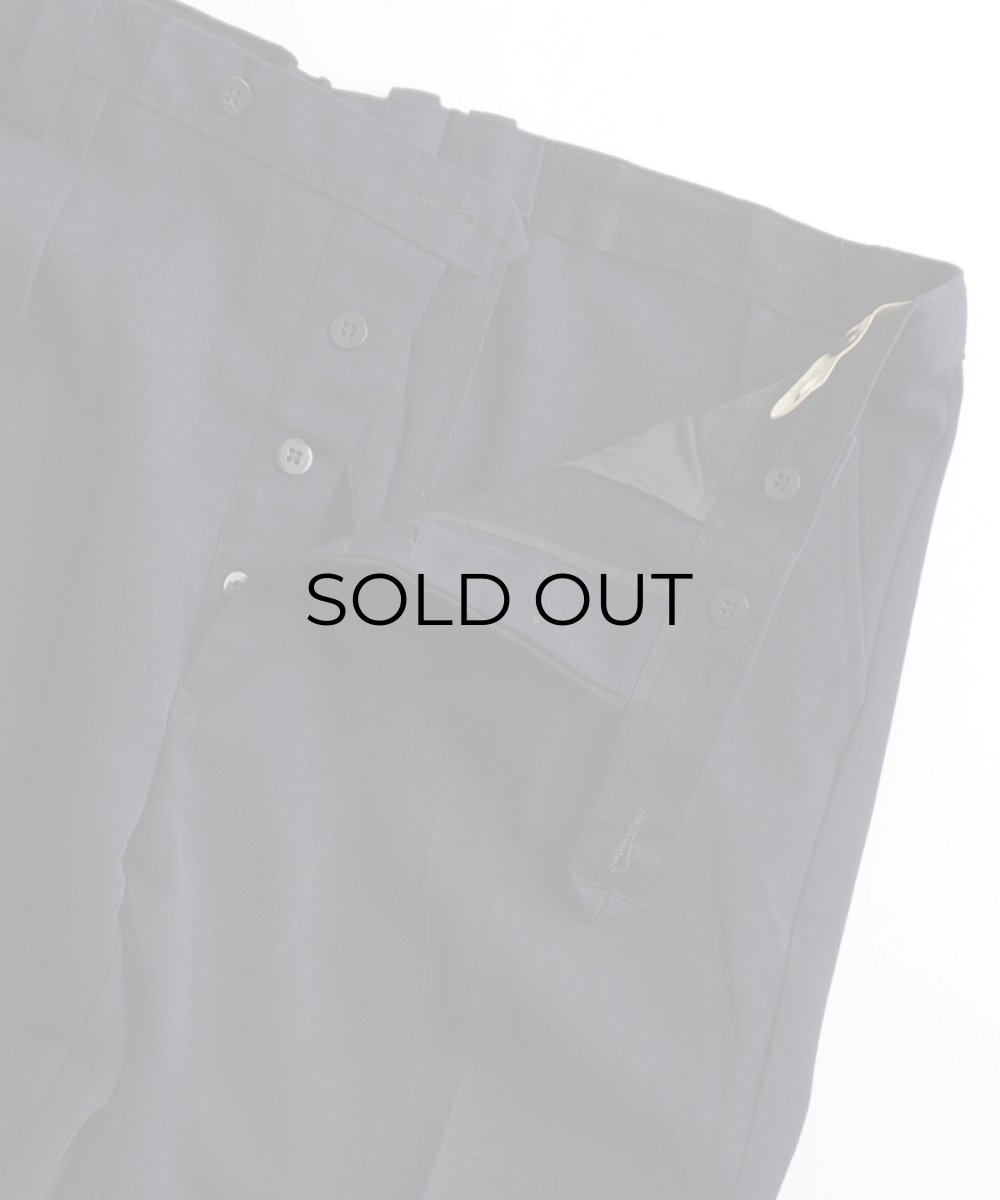 画像3: OLD UNKNOWN BRAND WOOL UNIFORM TUCK SLACKS【W34〜W36 x L30 程度】 (3)