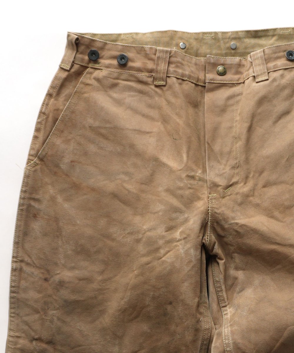 画像3: OLD FILSON WAXED COTTON CANVAS W-KNEE WORK TROUSERS "MADE IN USA"　【W35 x L29.5 程度】 (3)