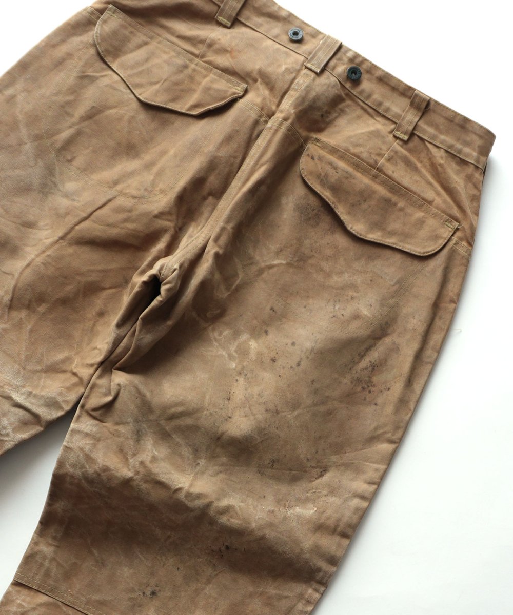 画像8: OLD FILSON WAXED COTTON CANVAS W-KNEE WORK TROUSERS "MADE IN USA"　【W35 x L29.5 程度】 (8)