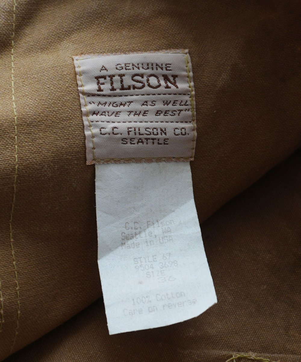 画像11: OLD FILSON WAXED COTTON CANVAS W-KNEE WORK TROUSERS "MADE IN USA"　【W35 x L29.5 程度】 (11)