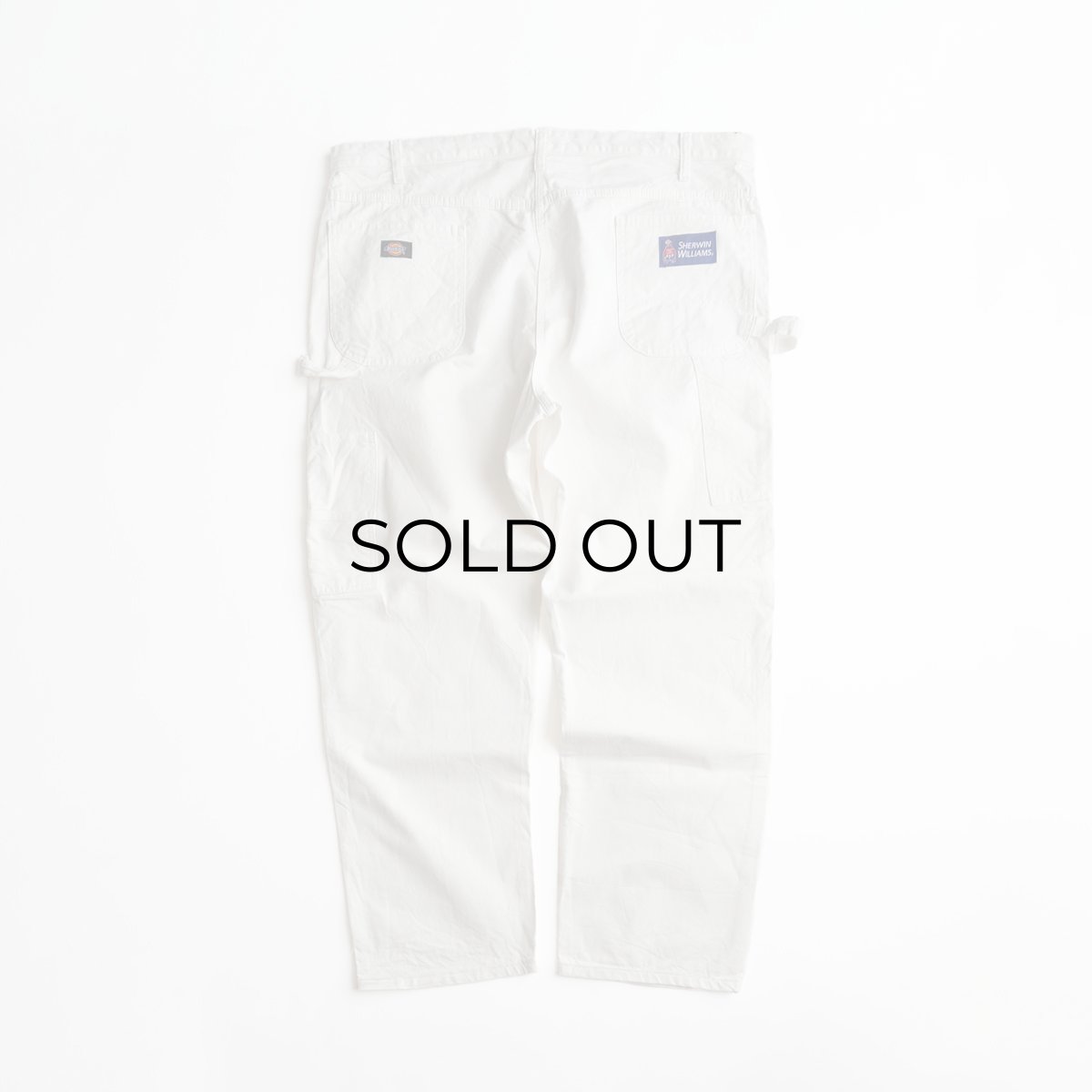 画像2: Dickies WHITE COTTON TWILL PAINTER PANTS "SHERWIN WILLIAMS" 【SIZE : W43 x L32 程度】 (2)