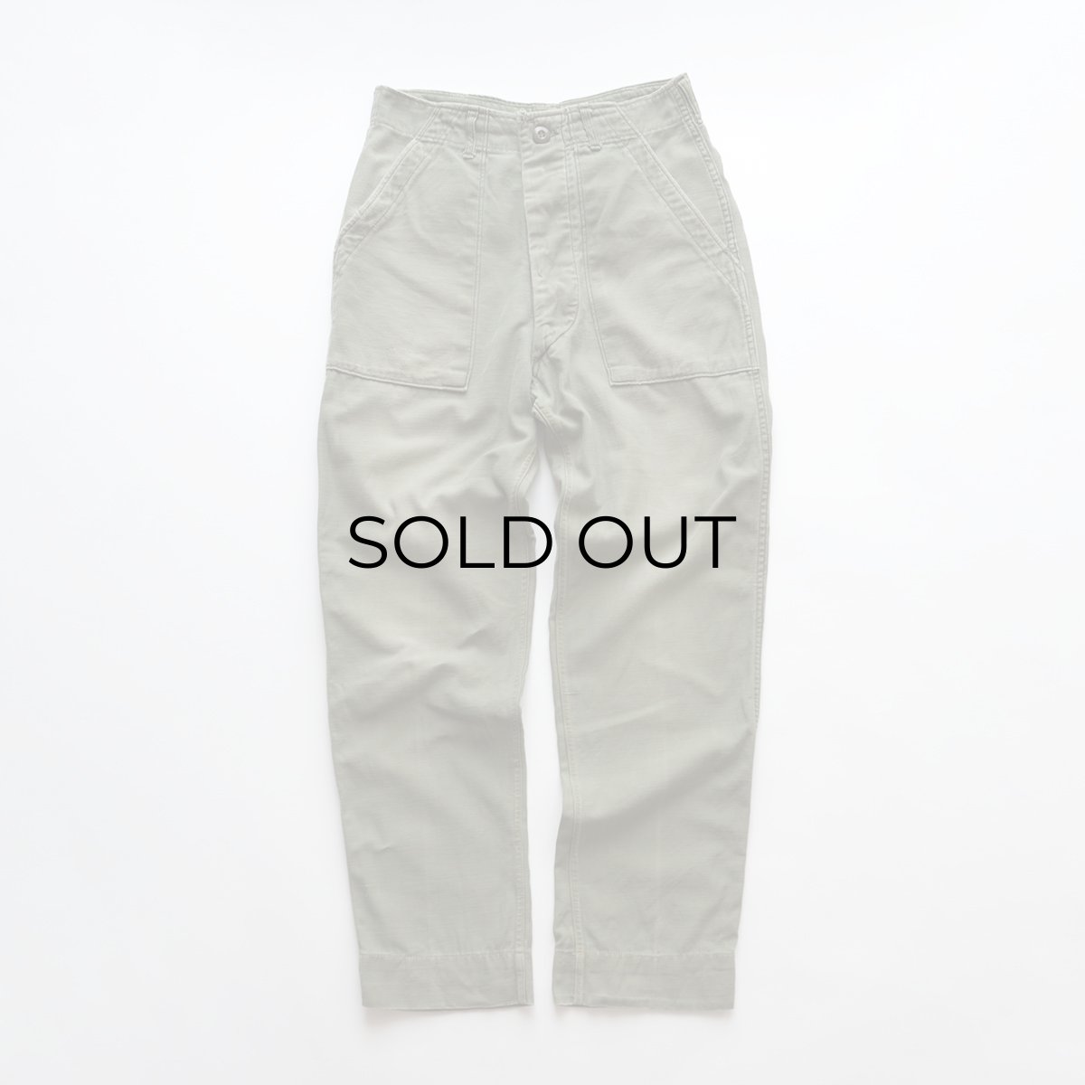 画像1: 60's US ARMY COTTON SATEEN UTILITY BAKER PANTS 【SIZE W29 x L29.5 程度】 (1)