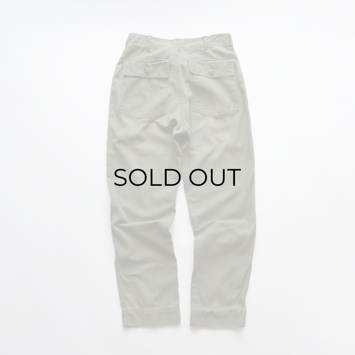 画像2: 60's US ARMY COTTON SATEEN UTILITY BAKER PANTS 【SIZE W29 x L29.5 程度】 (2)