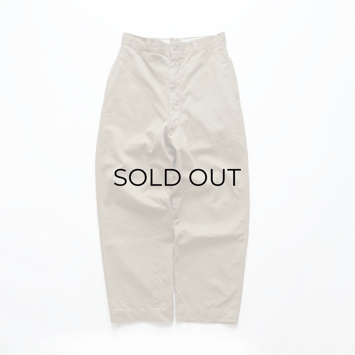 画像1: 60's US MILITARY COTTON TWILL KHAKI TROUSERS【W28 x L27 程度】 (1)