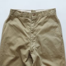 画像3: 60's US MILITARY COTTON TWILL KHAKI TROUSERS【W28 x L27 程度】 (3)