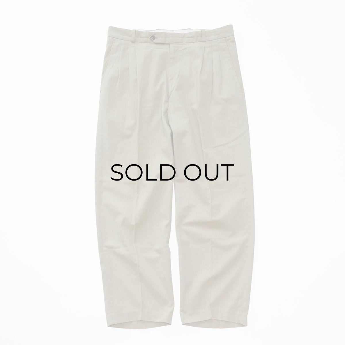 画像1: OLD UNKNOWN BRAND POLYESTER COTTON TUCK SLACKS【W33 x L28 程度】 (1)