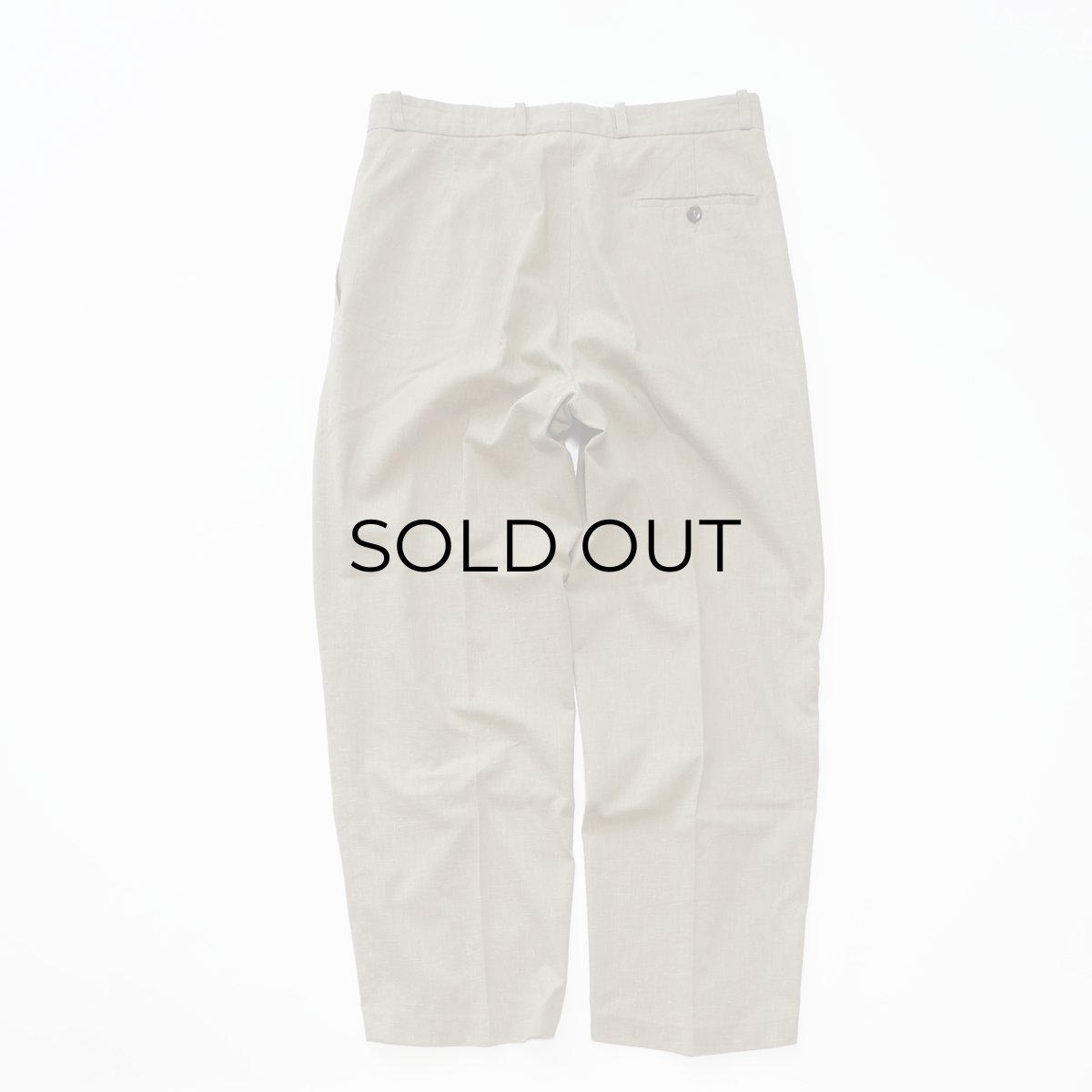 画像3: OLD UNKNOWN BRAND POLYESTER COTTON TUCK SLACKS【W33 x L28 程度】 (3)