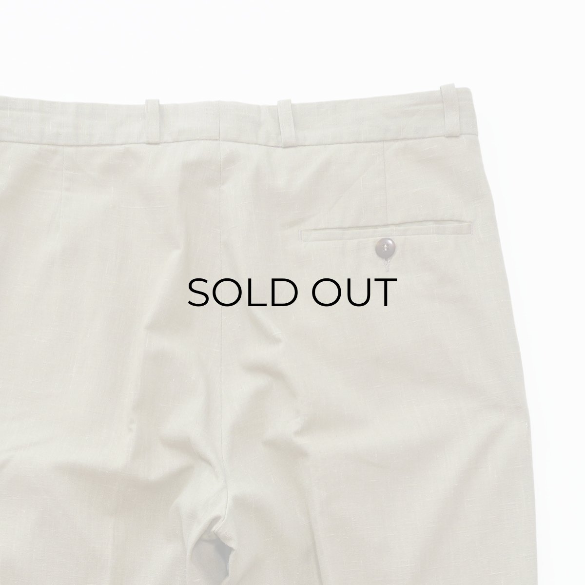 画像7: OLD UNKNOWN BRAND POLYESTER COTTON TUCK SLACKS【W33 x L28 程度】 (7)