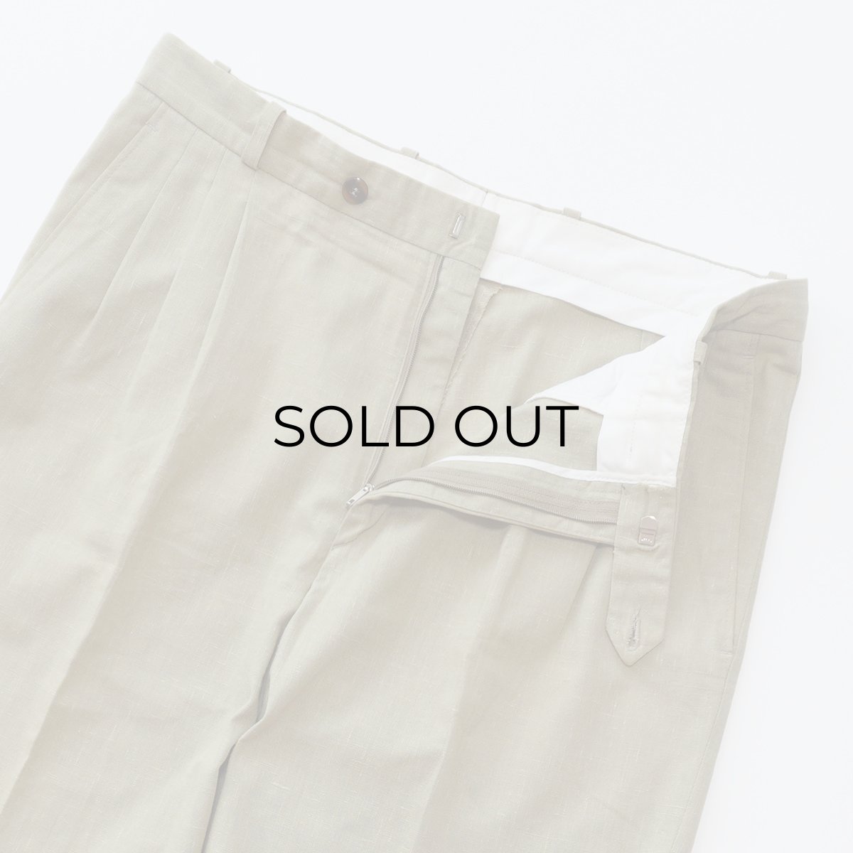 画像5: OLD UNKNOWN BRAND POLYESTER COTTON TUCK SLACKS【W33 x L28 程度】 (5)