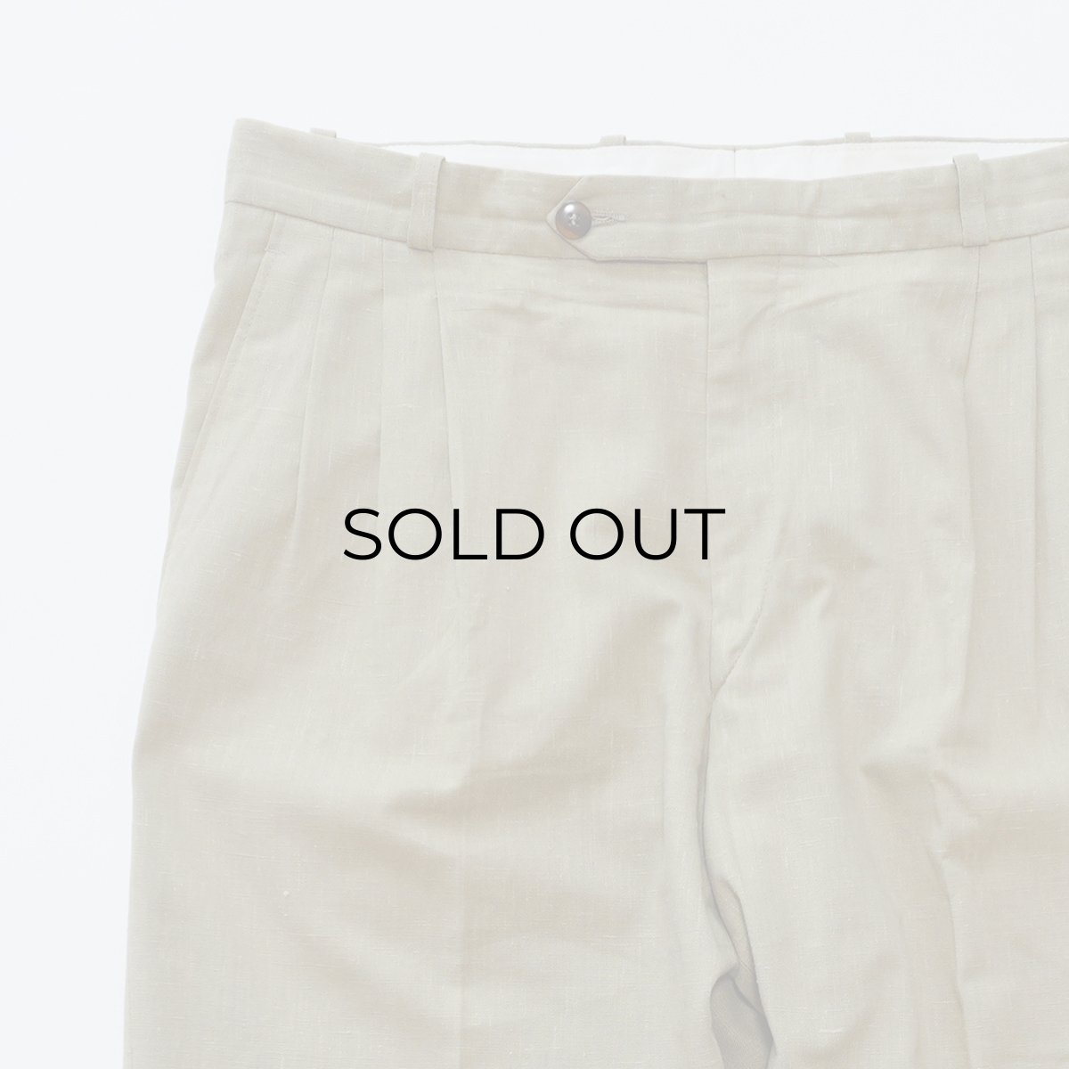 画像4: OLD UNKNOWN BRAND POLYESTER COTTON TUCK SLACKS【W33 x L28 程度】 (4)