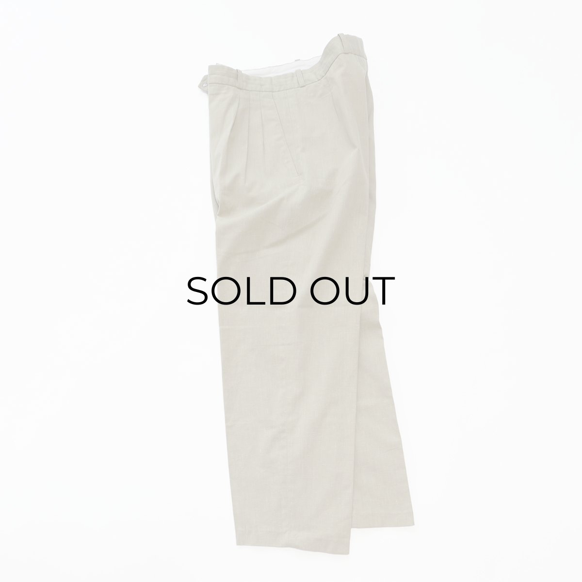 画像2: OLD UNKNOWN BRAND POLYESTER COTTON TUCK SLACKS【W33 x L28 程度】 (2)