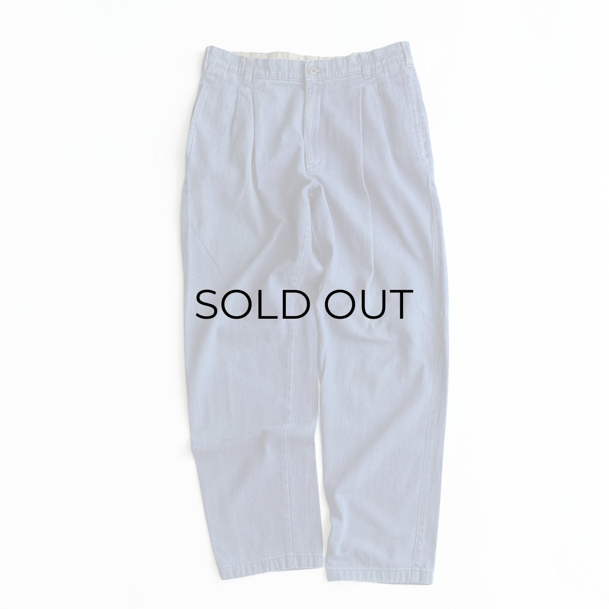 画像1: SAVANE COTTON DENIM TUCK PANTS【W33 x L31 程度】 (1)