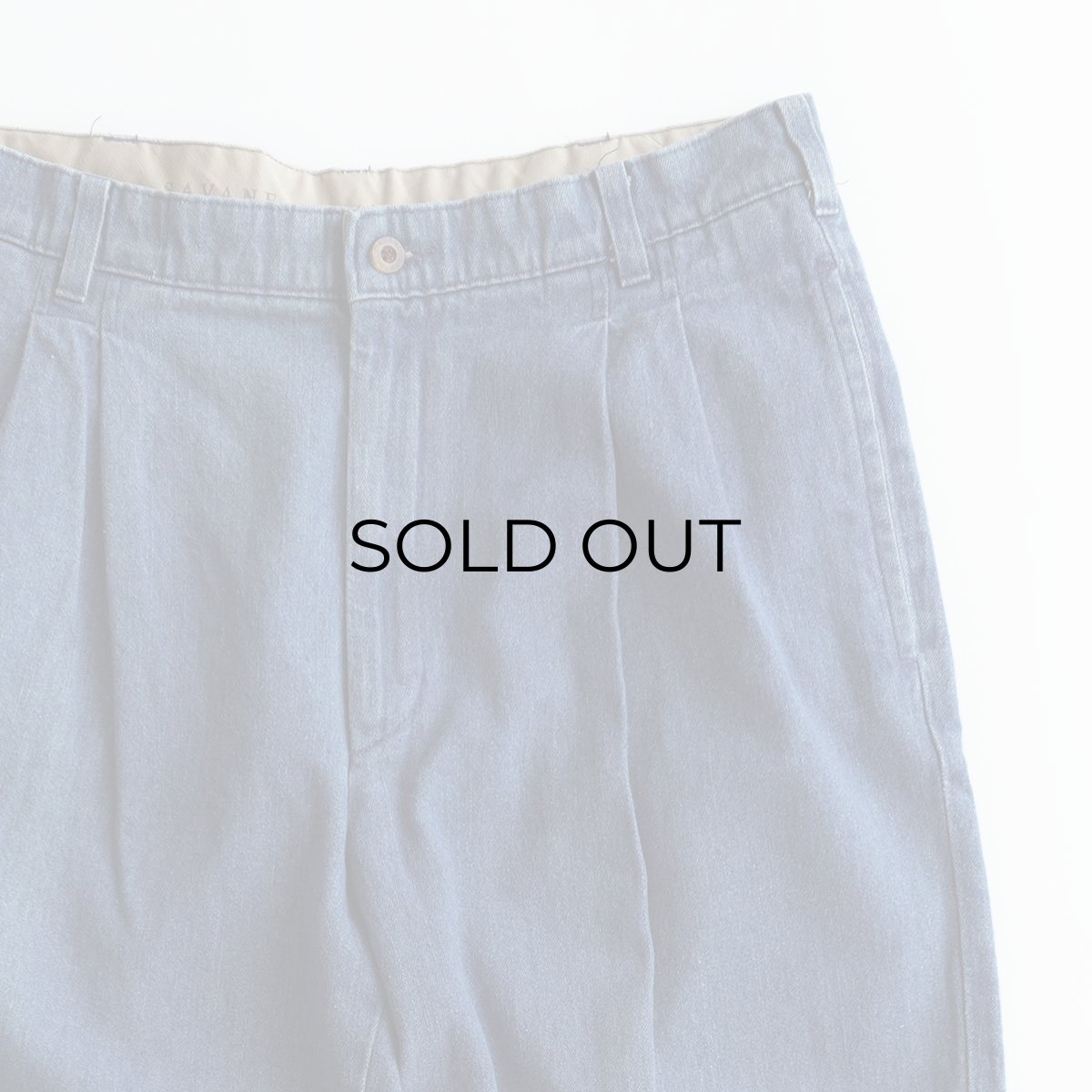 画像3: SAVANE COTTON DENIM TUCK PANTS【W33 x L31 程度】 (3)
