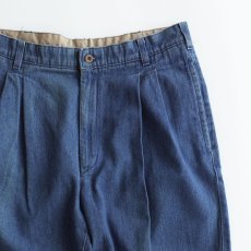 画像3: SAVANE COTTON DENIM TUCK PANTS【W33 x L31 程度】 (3)