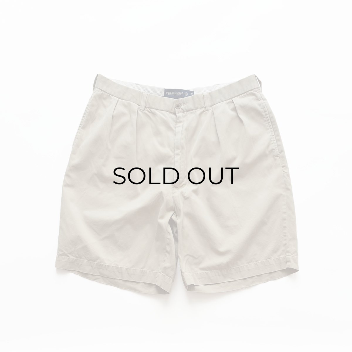 画像1: 〜00's POLO GOLF "CLASSIC GOLF SHORT" COTTON TWILL TUCK SHORTS 【W36 程度】 (1)