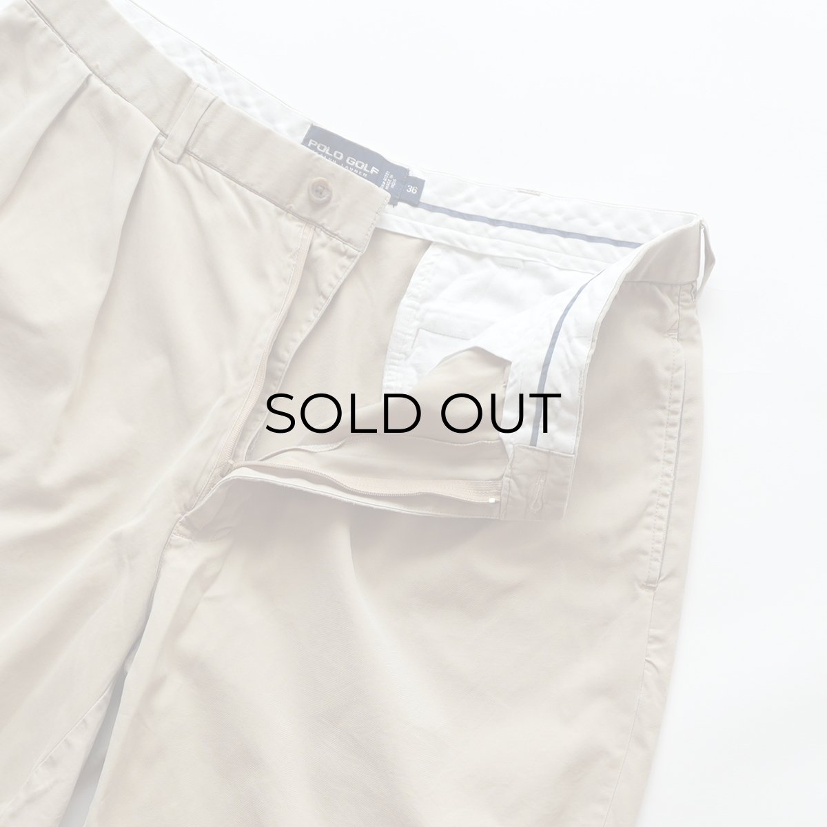 画像4: 〜00's POLO GOLF "CLASSIC GOLF SHORT" COTTON TWILL TUCK SHORTS 【W36 程度】 (4)